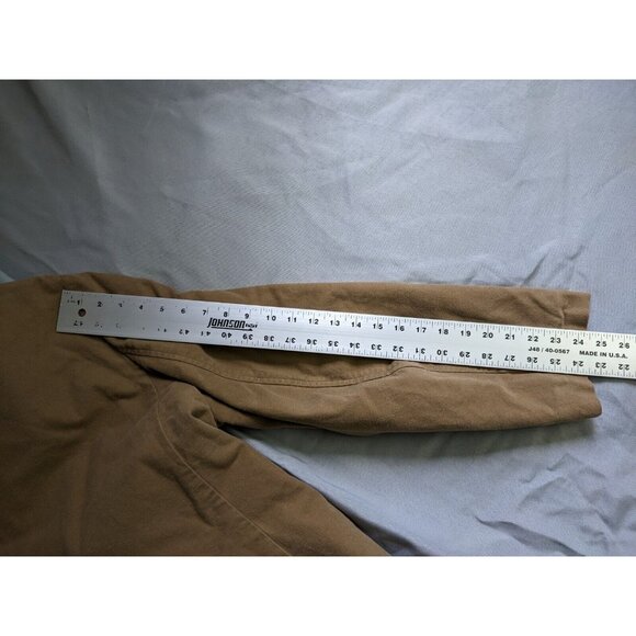 Lands End Blazer Tan Cotton Quilted Lined Three Button Jacket Mens Size L 42-44 - Picture 10 of 11